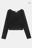 Olive wide-neck crop long sleeve