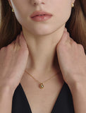 Champagne Full Moon Silver Mary Bowl Necklace