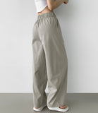 Summer Pin Tuck Long Wide Banding Pants
