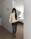 Elu Fluffy Button Jacket