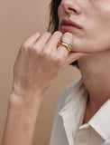 Champagne Full Moon Silver (P) Glossy Slim Ring M