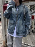Wings Track Gradient Pinch Denim Jacket