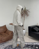 Arc line curved cotton pants