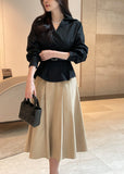 Julian Pintuck Pleats Long Skirt