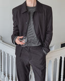Bonnen Stripe Hidden Button Blazer