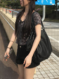 Molly Check Short Sleeve Slim Cardigan
