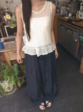 [unisex] Orihi Non-Fade Banding Wide Denim Pants
