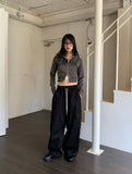 Teener Printed Two-Way Cropped Hood Zip-Up