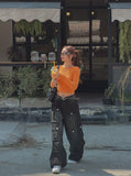 Fly Parachute Pocket Denim Pants