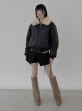 Reversible Fur Collar Quilted Dumble Jumper