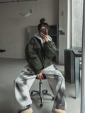 Mety Dirty Damage Semi-Cropped Hooded Zip-Up