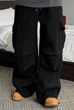 Pocket Pin Tuck Wide Pants