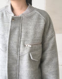 [Quilted lining] Polva brush mohair zipper blouson jumper