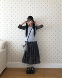 Hachu Tiered Midi Skirt
