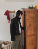 Mood Knit Color Matching High Neck Jacket