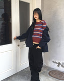 [Wool 20] Rican Stripe Wool Round Knitwear