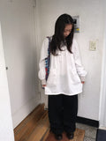 Hudin U-neck Cotton Pocket Blouse
