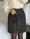 Twinty Sequins Tweed Mini Skirt
