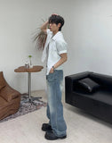 Kaise Washed Semi-Flare Jeans