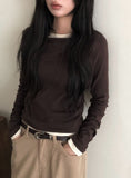 Amp Boatneck Peach Long Sleeve T-Shirt