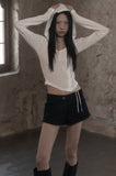 [mnem] Diamond Neck Corset Hoodie
