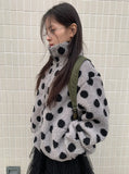 Ratmaru Dot Fleece Zip-Up Jumper