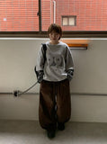 [unisex] Panpio Embroidered Stripe Layered Sweatshirt