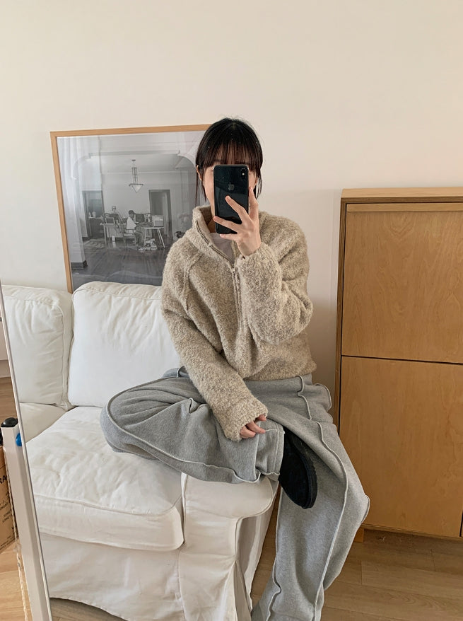 【BAON】[unisex] banding stitch line brushed training pants BAON (バオン) - [男女兼用]ポリモバンディングステッチライン裏