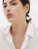 Essence Silver (W) Moissanite The Cross Necklace