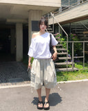 Witty Off-shoulder Short-sleeve Sweatshirt