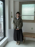 Dolance Suede Balloon Long Skirt