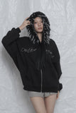 [mnem] Skunk Fleece Hoodie Zip-Up
