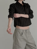 Hettie Striped Crop Shirt