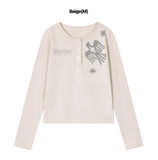 PIECE BIRD Henley Neck Long Sleeve T-Shirt