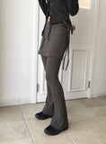 Heckah strap layered skirt bootcut pants