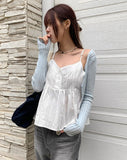 fruit lace sleeveless top