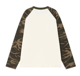 COLLAGE LETTER Camo Raglan Long Sleeve T-Shirt