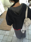 Behi Check Color Matching Hood Windbreaker