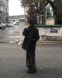 [Quilted lining / MADE] Ronb high neck double half coat