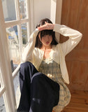 Rodun Button Point Round Neck Knit Cardigan