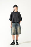 Rain Slab Denim Half Pants