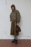 eyelet leather bermuda pants