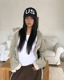 Bima Stripe Pocket Loose Fit Long Sleeve Hooded Zip-Up