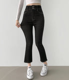 Non-fade 2Button 4Season Span Slim Fit Straight Denim Pants