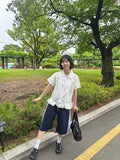 Ganz Color Matching Banding Bermuda Pants