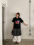 Hihot Dot Frill Tiered Nylon Skirt
