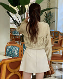 Abeto Pleated Mini Skirt Pants (Belt Set))