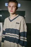 Cable Waffen V-Neck Knit