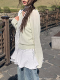 Trin Linen V-neck Raglan Loose Knit