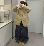 Brushed Non-Fade Raw Balloon Wide Jogger Banding Pants